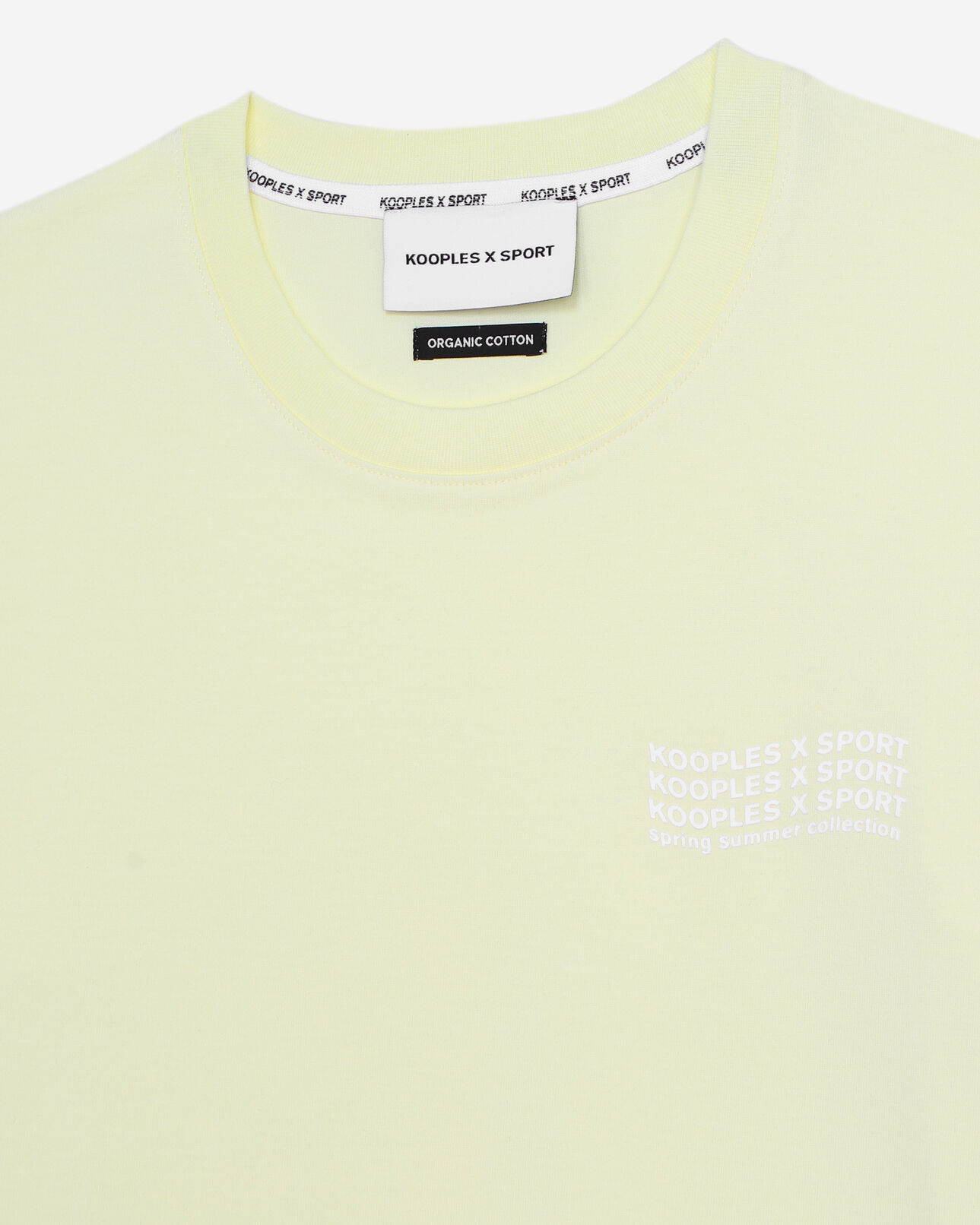 The Kooples MEN YELLOW pale yellow t-shirt with triple logo