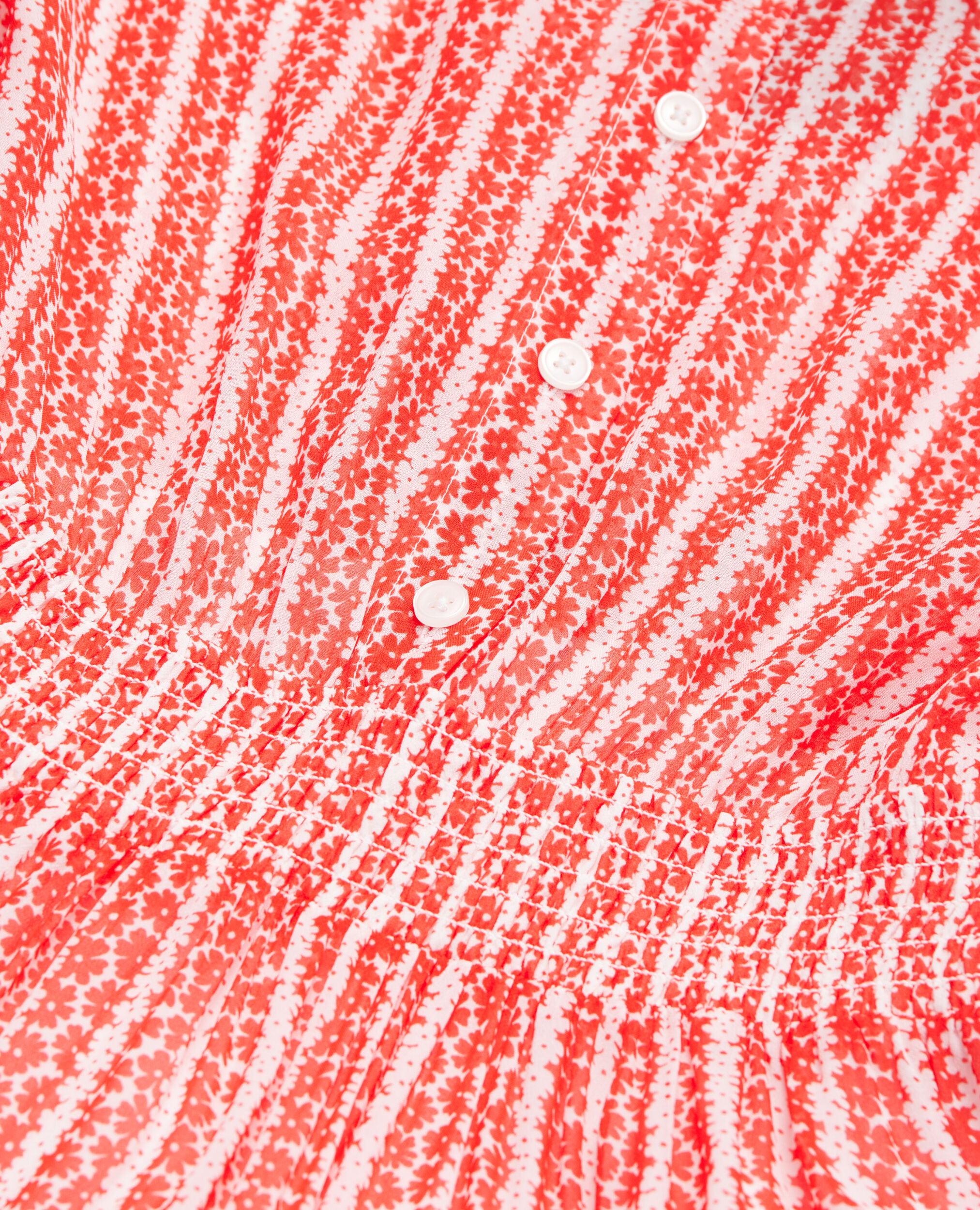Robe longue imprimée avec volants, RED WHITE, hi-res image number null