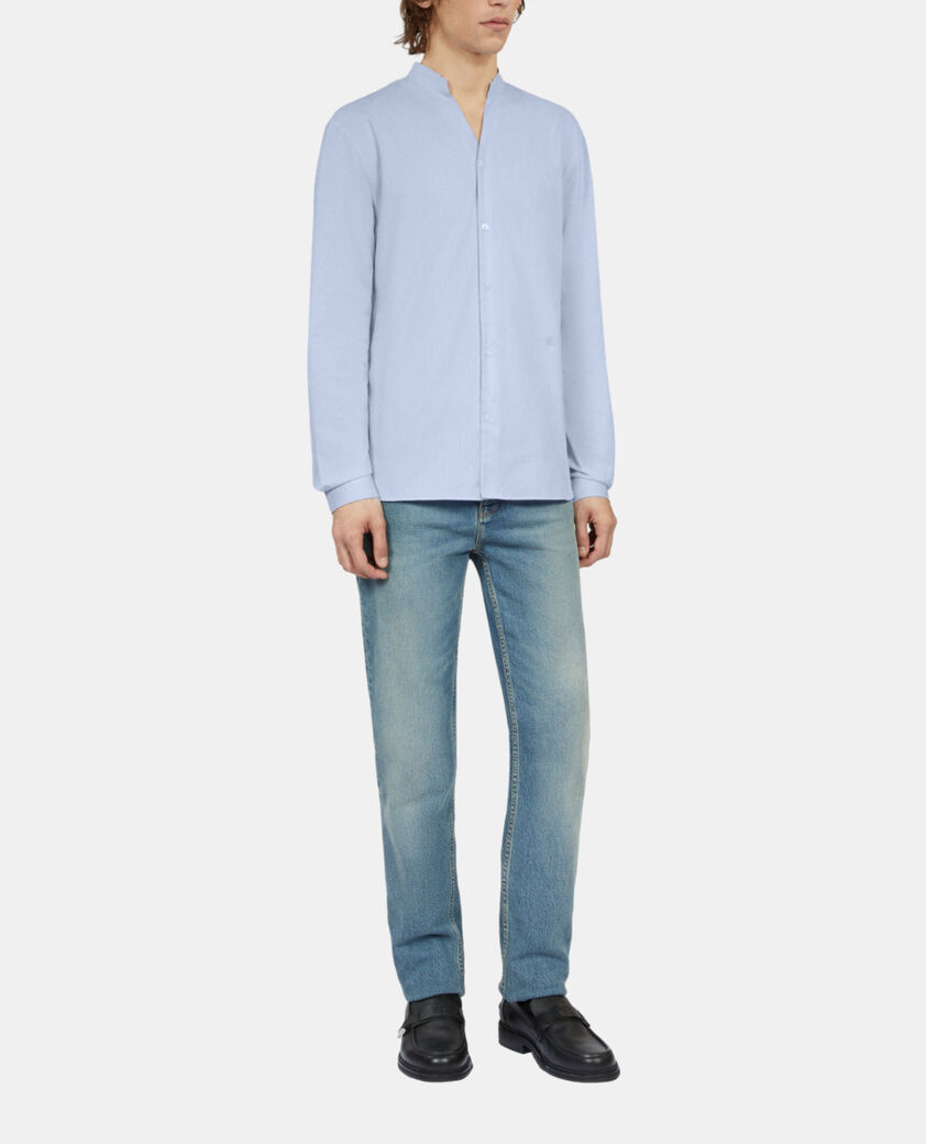 The Kooples HERREN BLUE SKY elegantes, himmelblaues hemd aus popeline