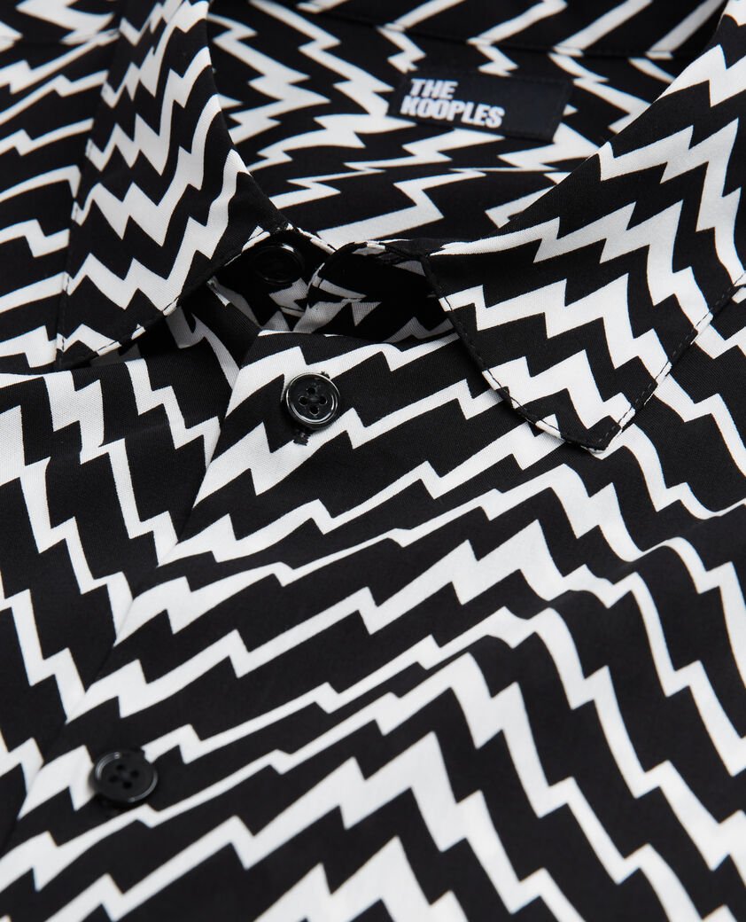 The Kooples HERREN BLACK WHITE hemd mit klassischem kragen und print