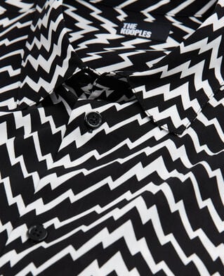 The Kooples HERREN BLACK WHITE hemd mit klassischem kragen und print