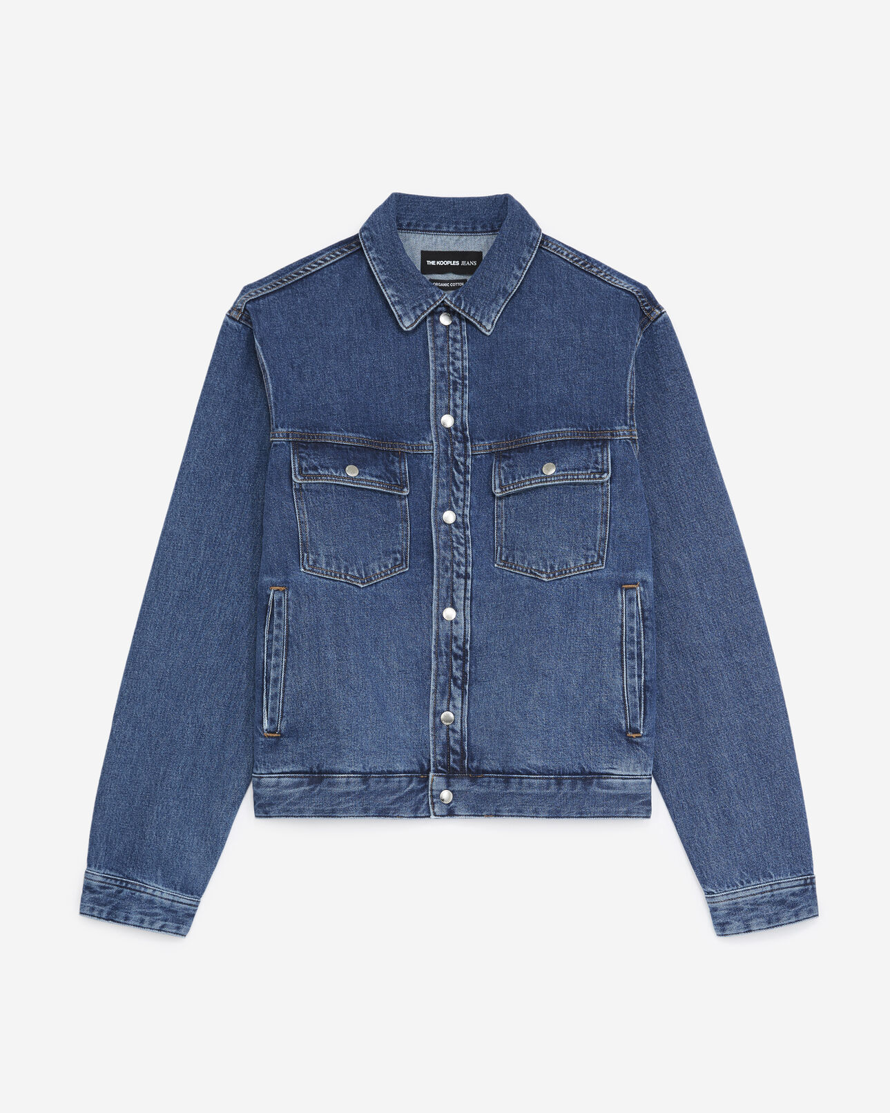 The Kooples MEN BLEU INDIGO blue denim jacket with press studs