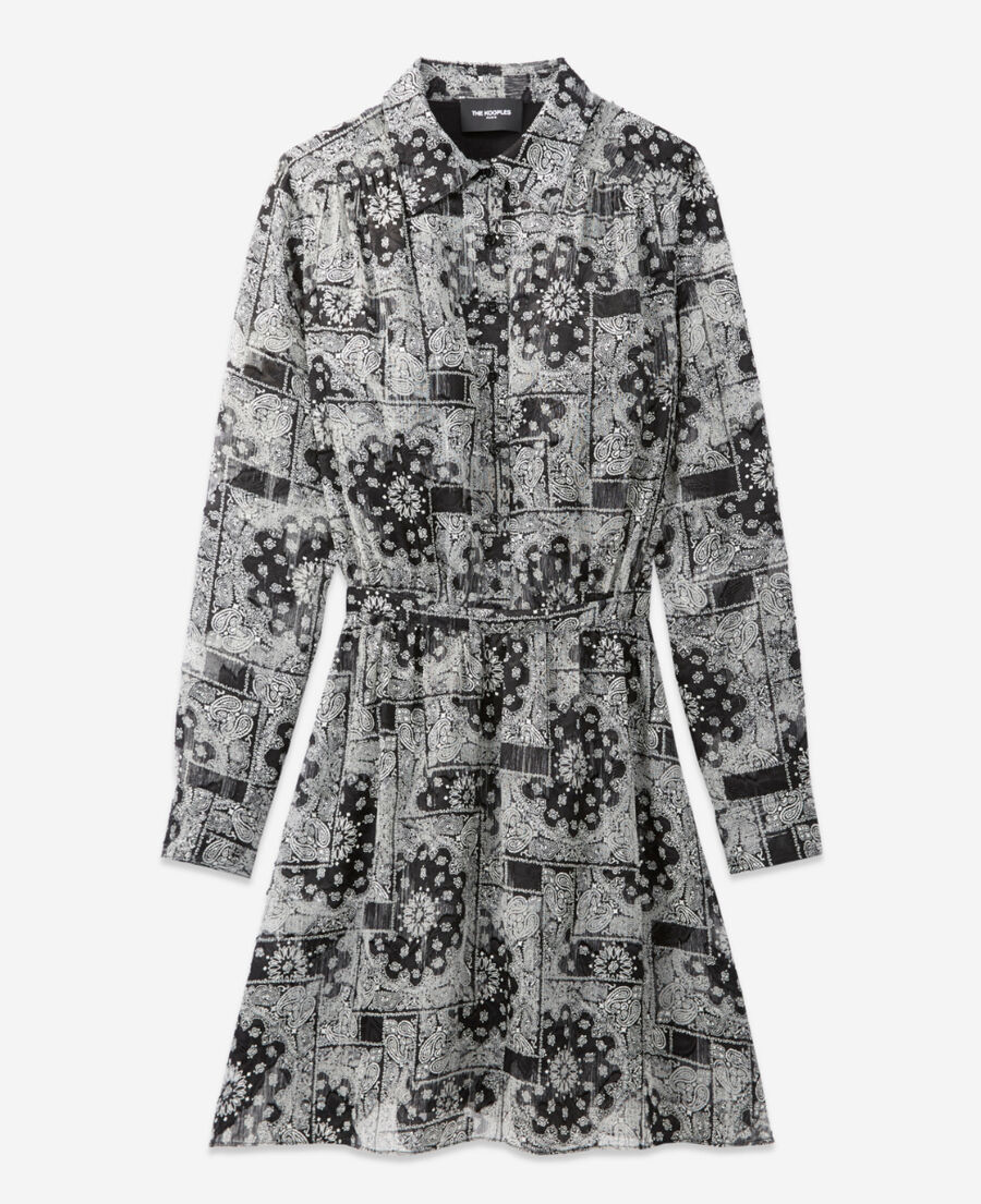 The Kooples FEMME BLACK robe courte  imprim&eacute; bandana