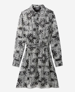 The Kooples FEMME BLACK robe courte  imprim&eacute; bandana