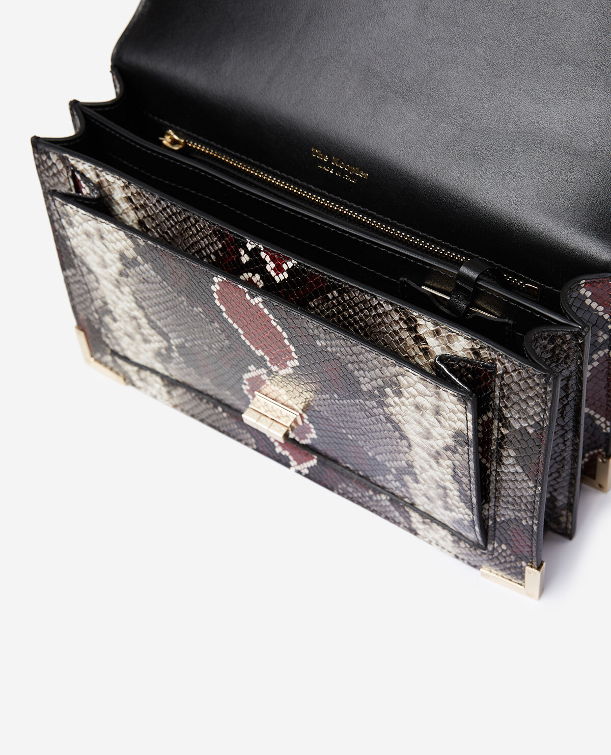 Medium size grey and burgundy python Emily bag The Kooples US