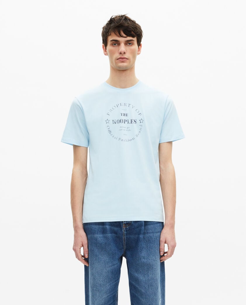 The Kooples HOMME BABY BLUE t-shirt avec sérigraphie bleu clair