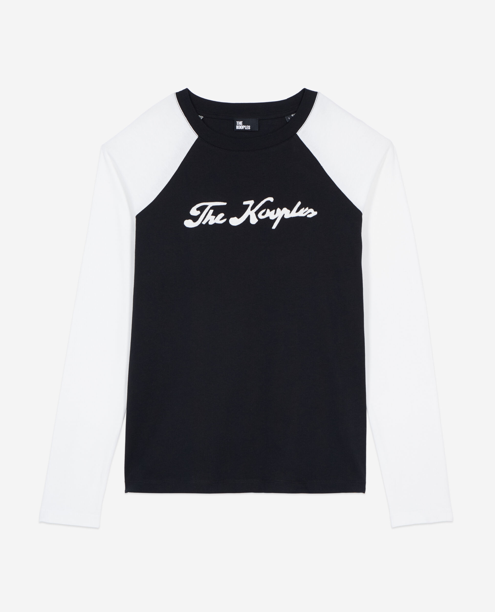 T-shirt manches longues noir et blanc, BLACK, hi-res image number null