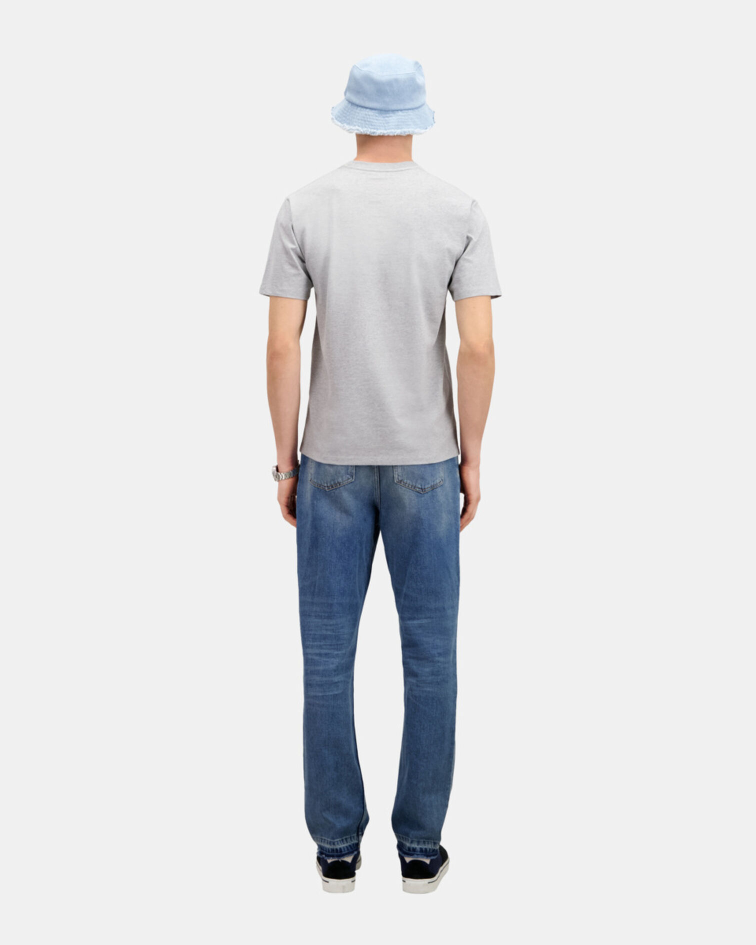 Light grey t-shirt with Skull heart serigraphy, GREY MELANGE, hi-res image number null