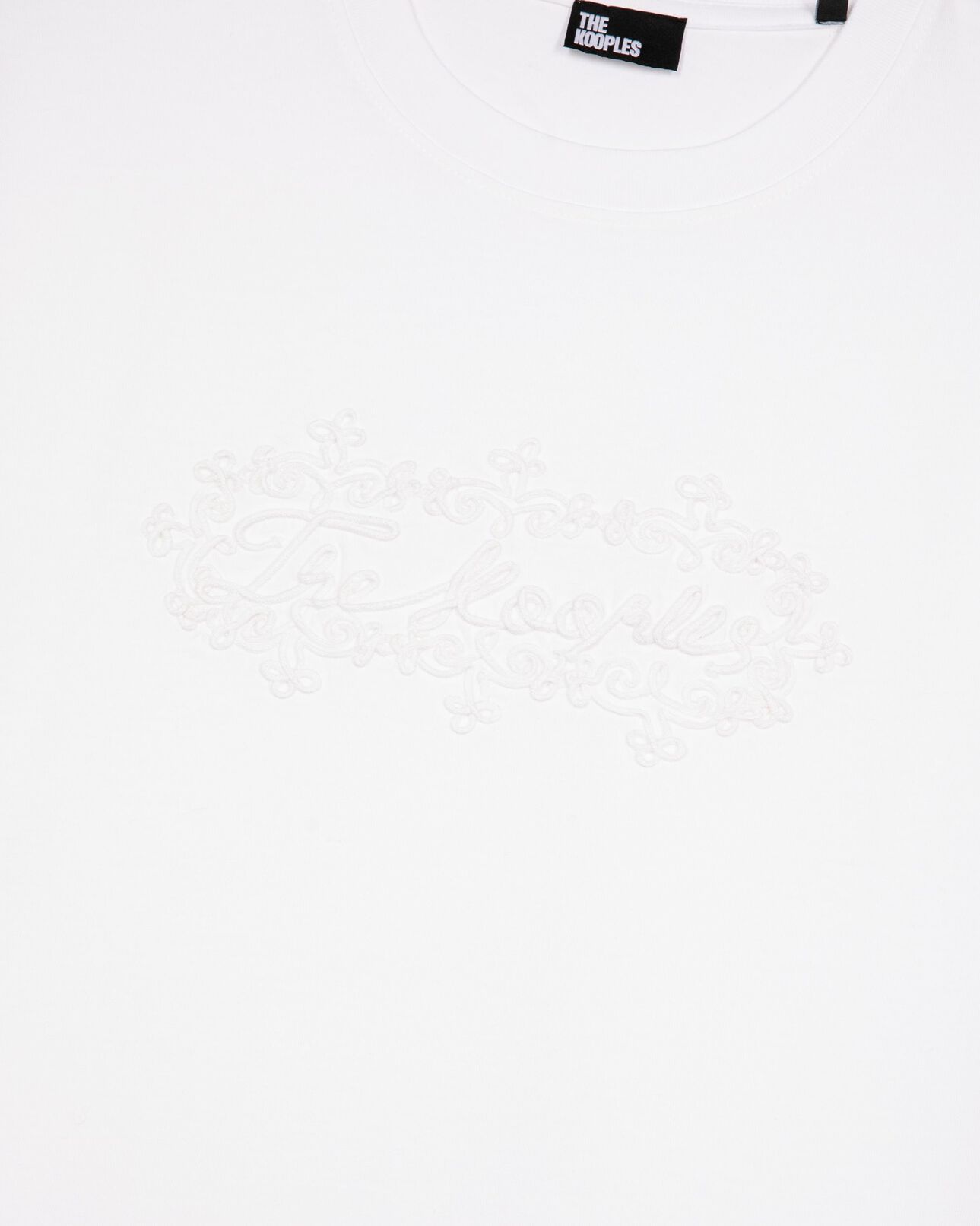 The Kooples F WHITE women's white logo embroidery t-shirt