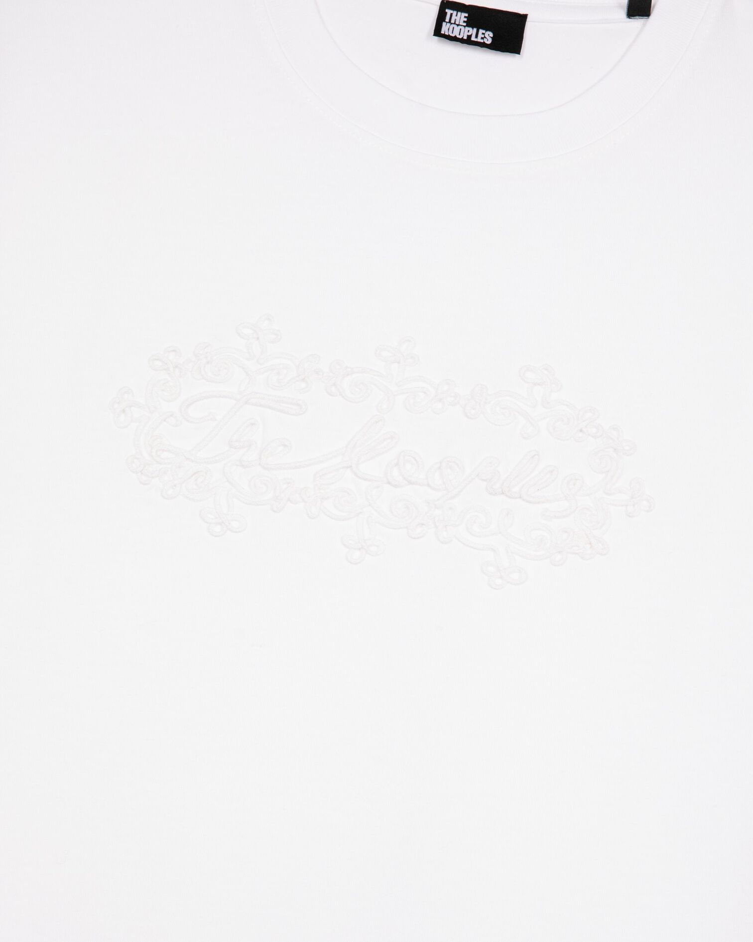 Women's white logo embroidery T-shirt, WHITE, hi-res image number null