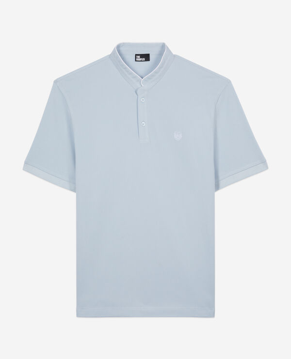 light blue cotton pique polo t-shirt