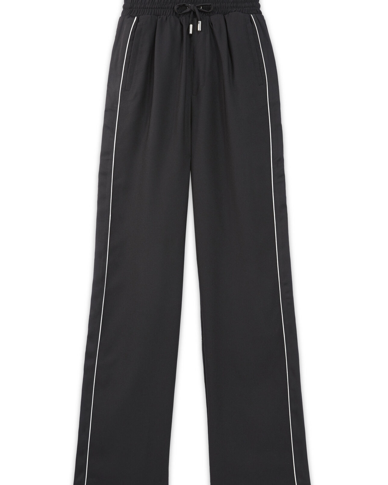 The Kooples WOMEN BLACK flowing black satin pants with drawstring
