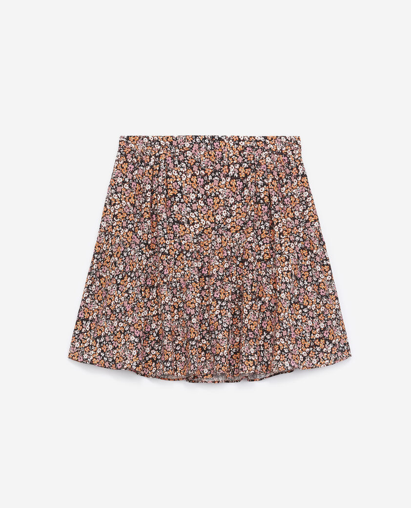 The Kooples WOMEN PINK flowing pink short frilly skirt with print