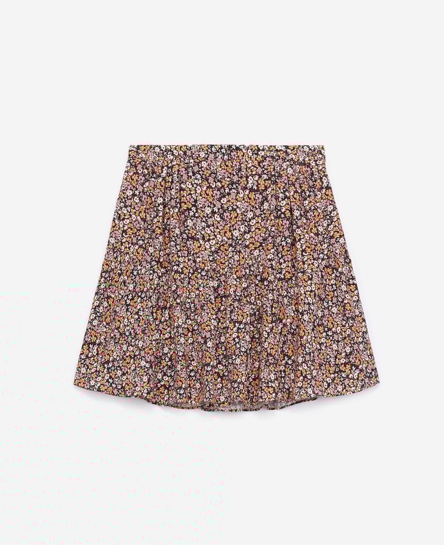 The Kooples WOMEN PINK flowing pink short frilly skirt with print