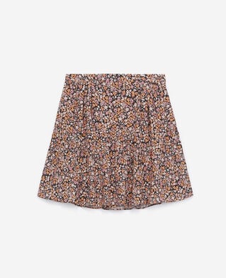 The Kooples WOMEN PINK flowing pink short frilly skirt with print
