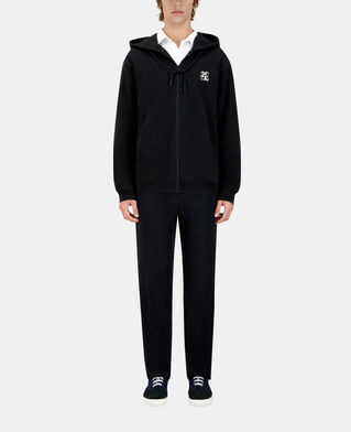 The Kooples HERREN BLACK schwarzes kapuzensweatshirt mit stickerei