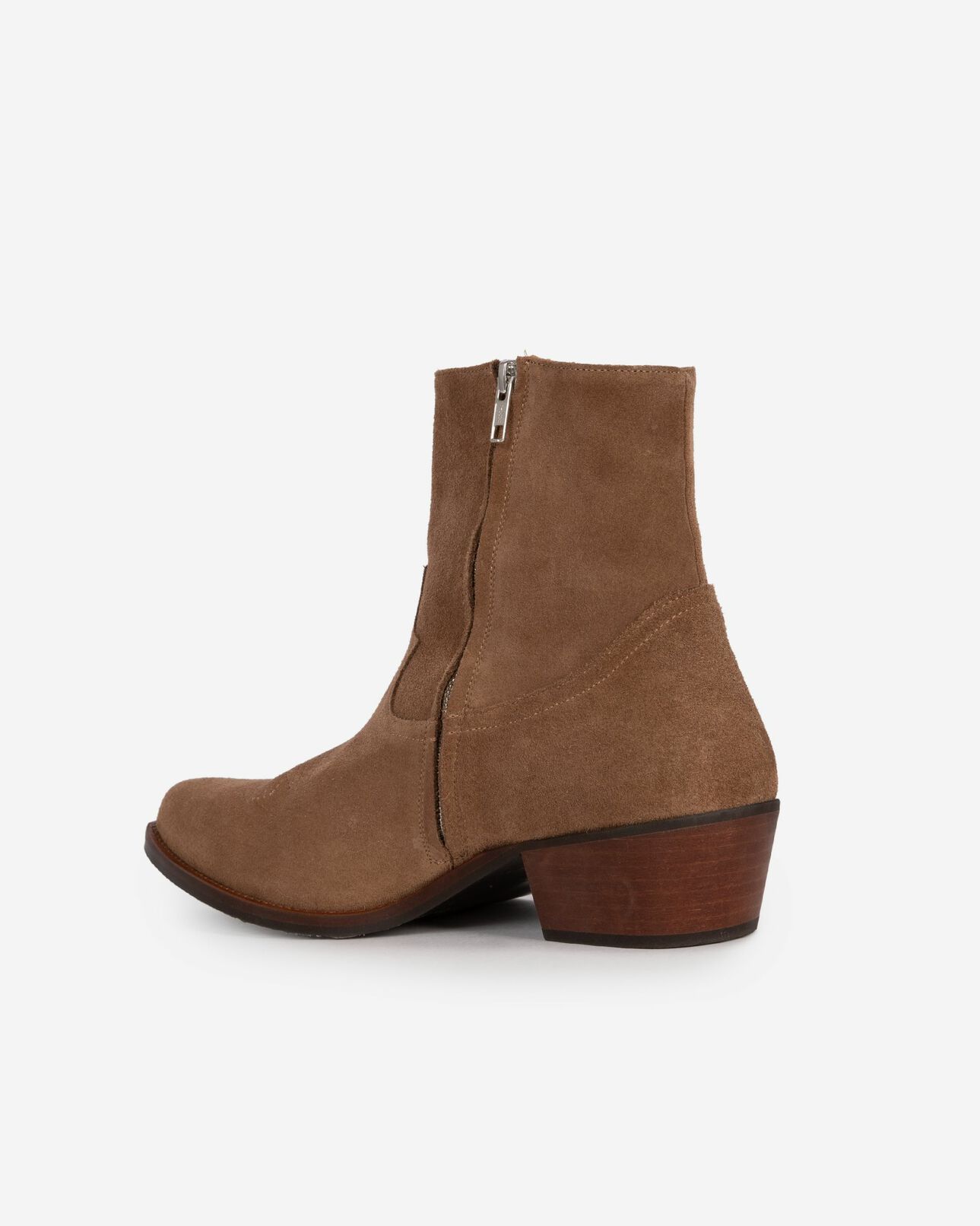 The Kooples MEN BROWN brown leather western-style ankle boots