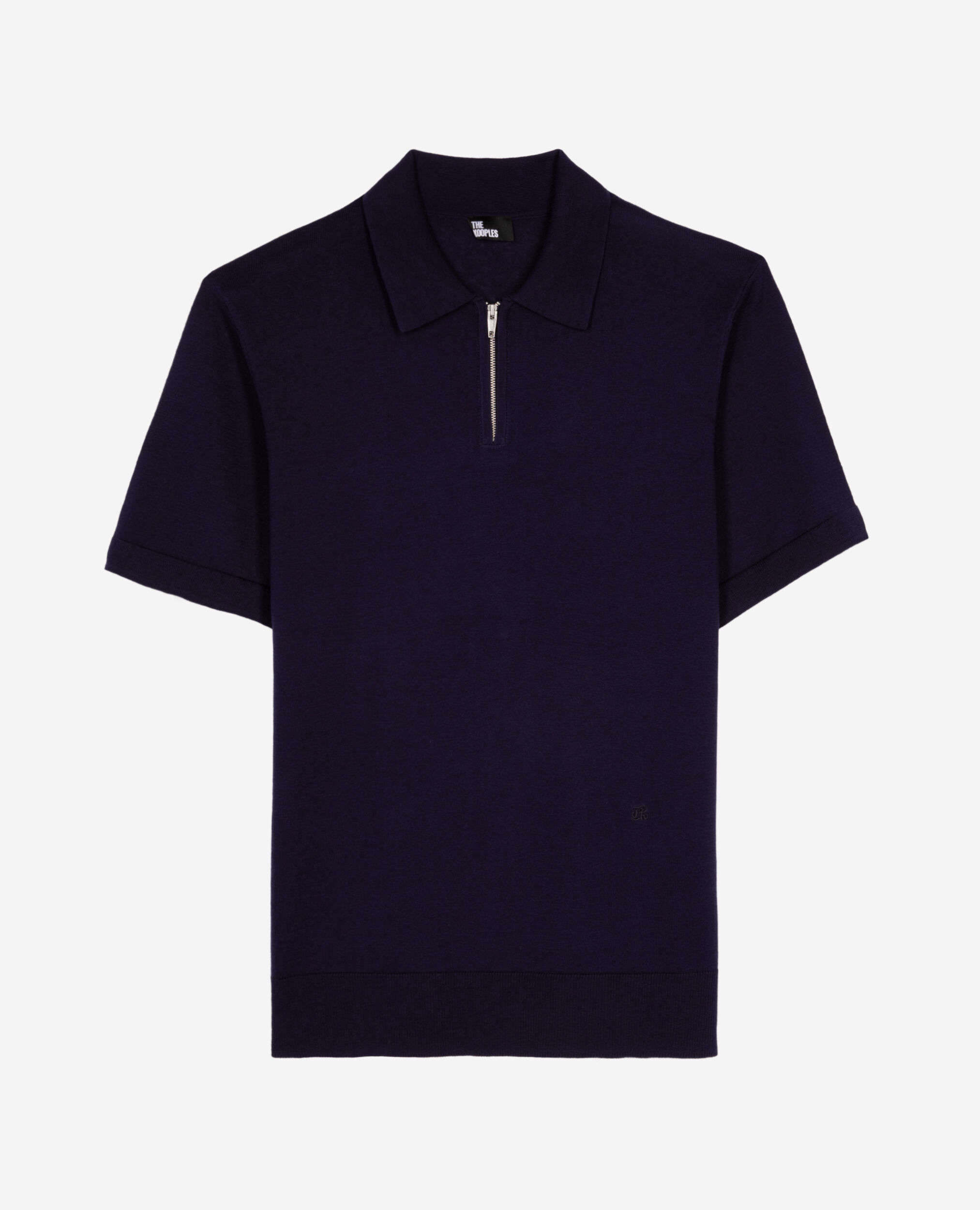 Navy blue knit polo, NAVY, hi-res image number null