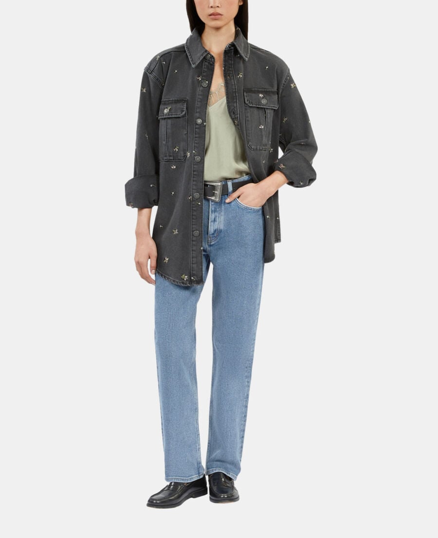 The Kooples FEMME GREY surchemise en denim gris