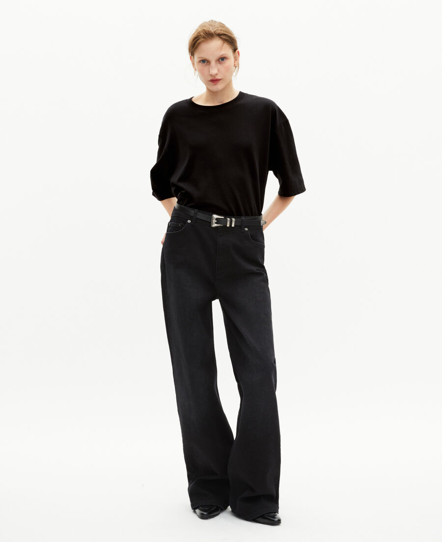 The Kooples MEN BLACK unisex loose plain black t-shirt