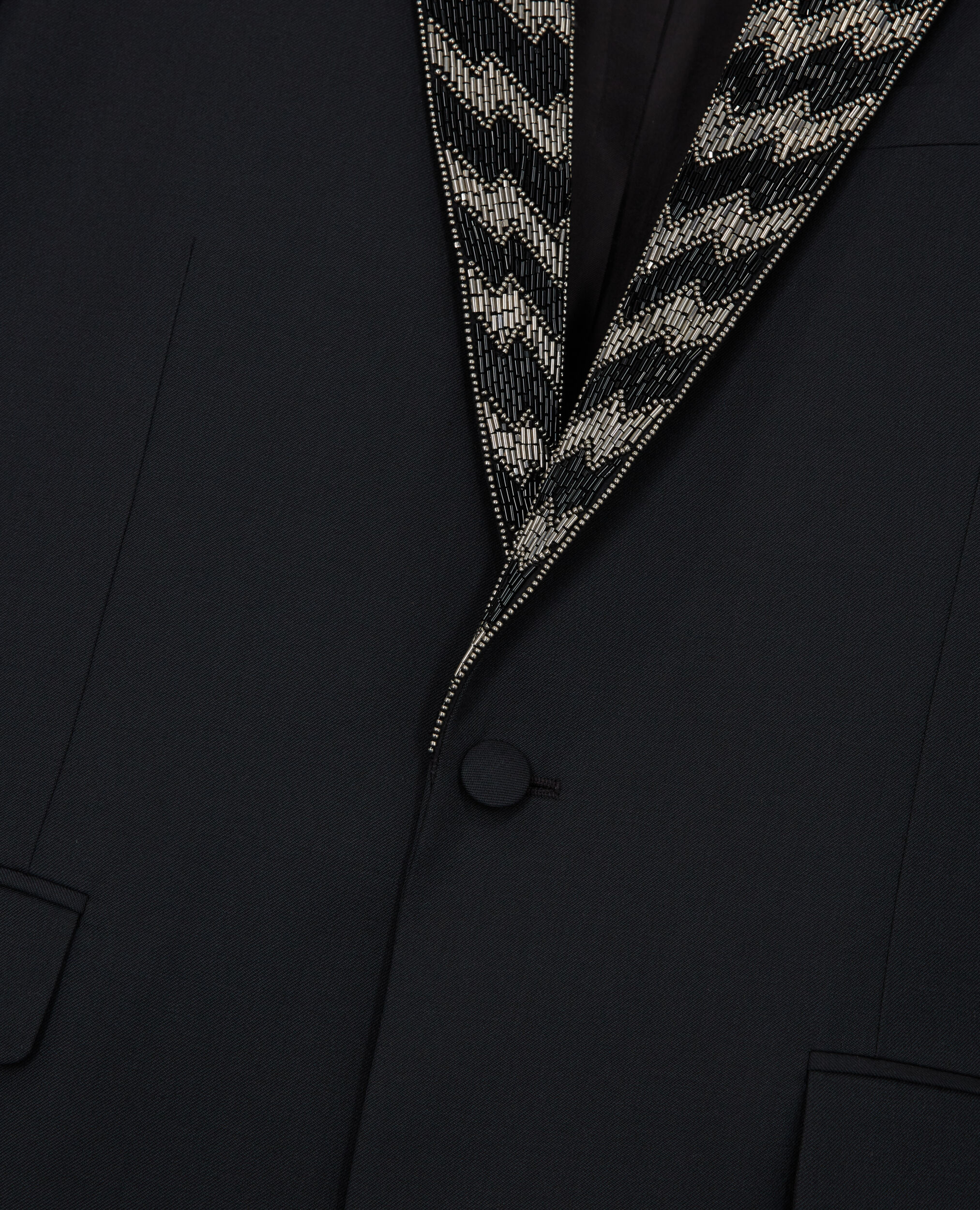 Black lapel jacket, BLACK, hi-res image number null