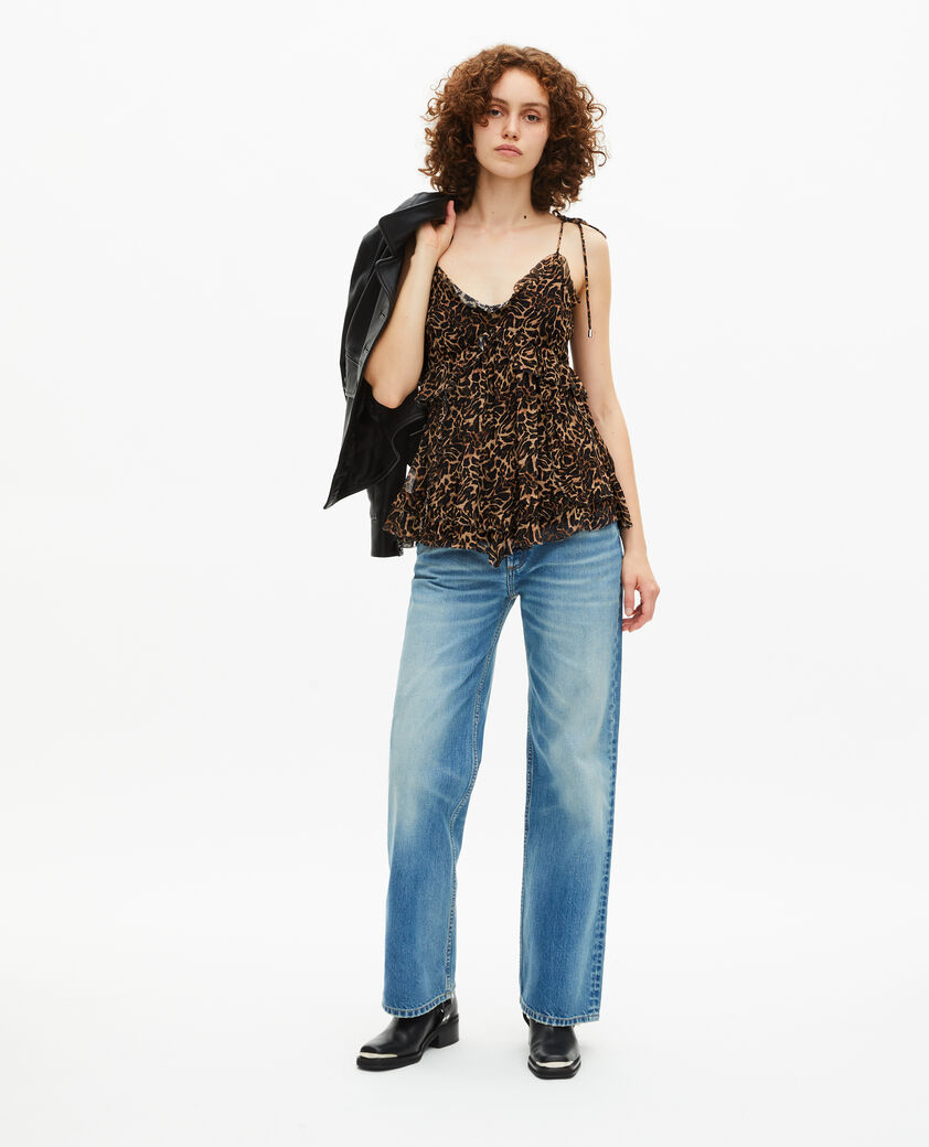 The Kooples FEMME LEOPARD top à volants imprimé léopard