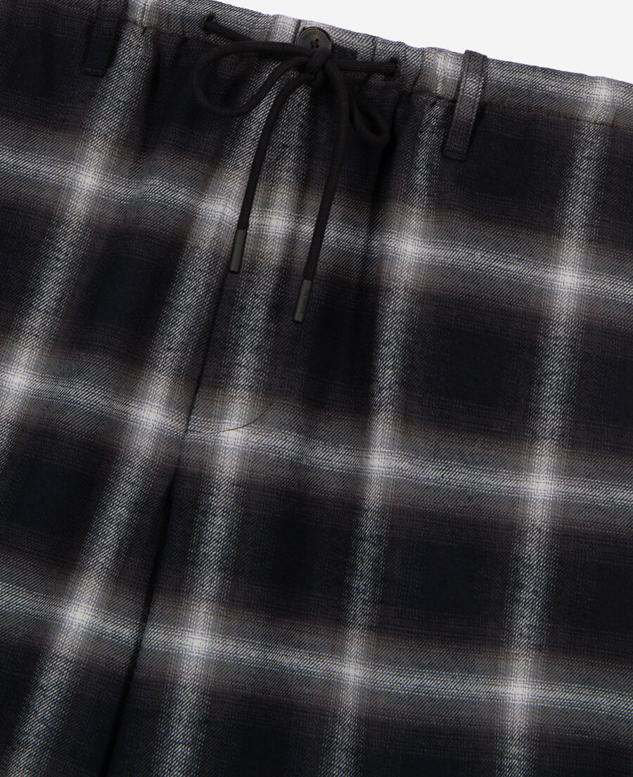 The Kooples H BLACK GREY WHITE black checked bermuda shorts