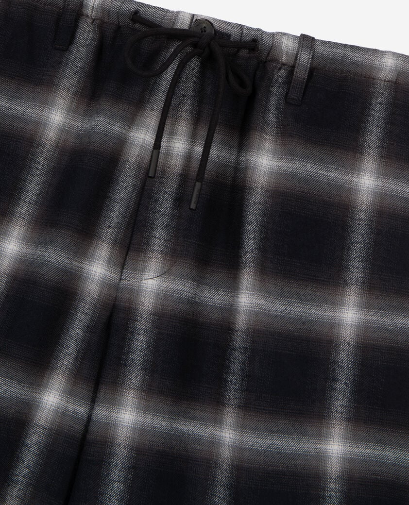 The Kooples HOMME BLACK GREY WHITE bermuda à carreaux noir