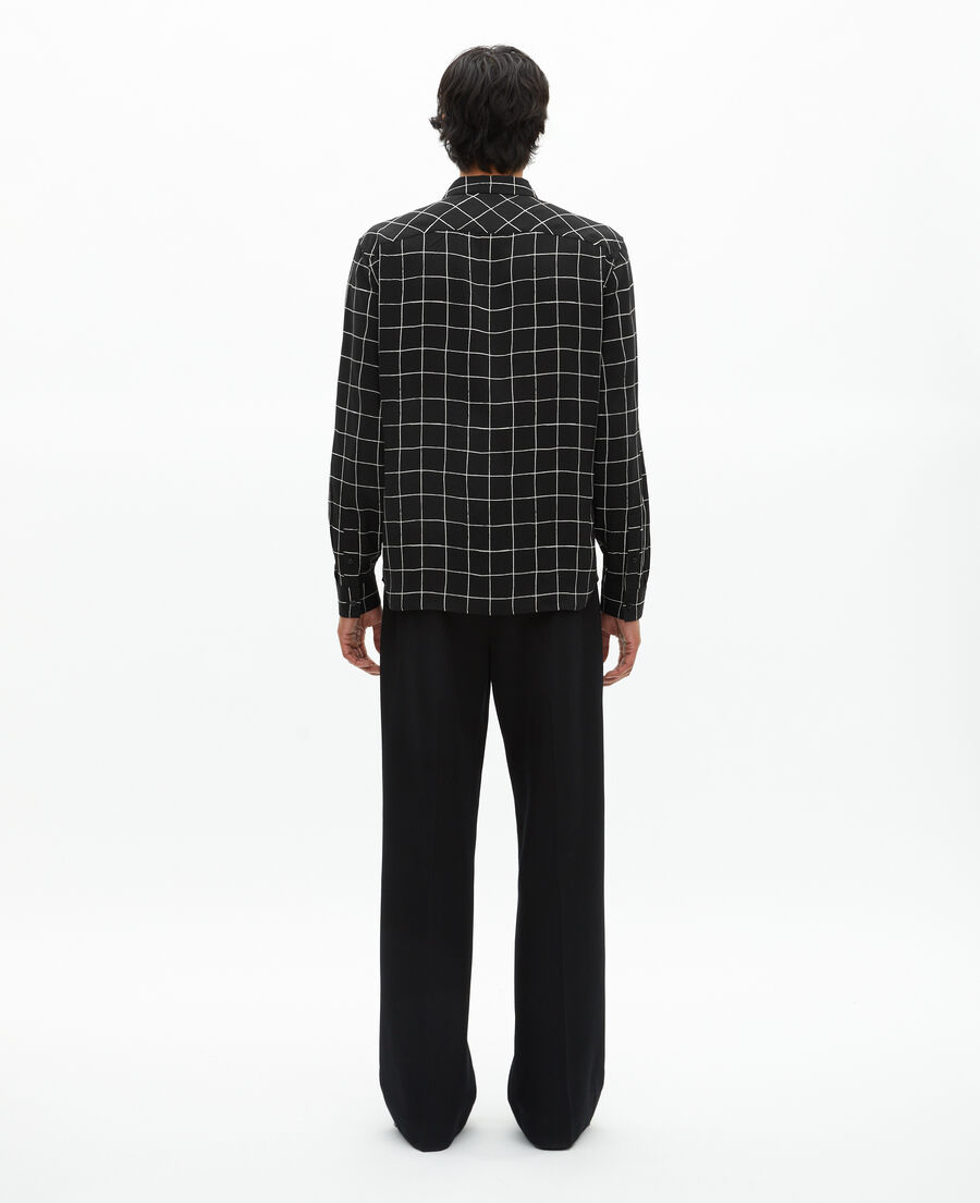 The Kooples MEN BLACK WHITE black plaid shirt