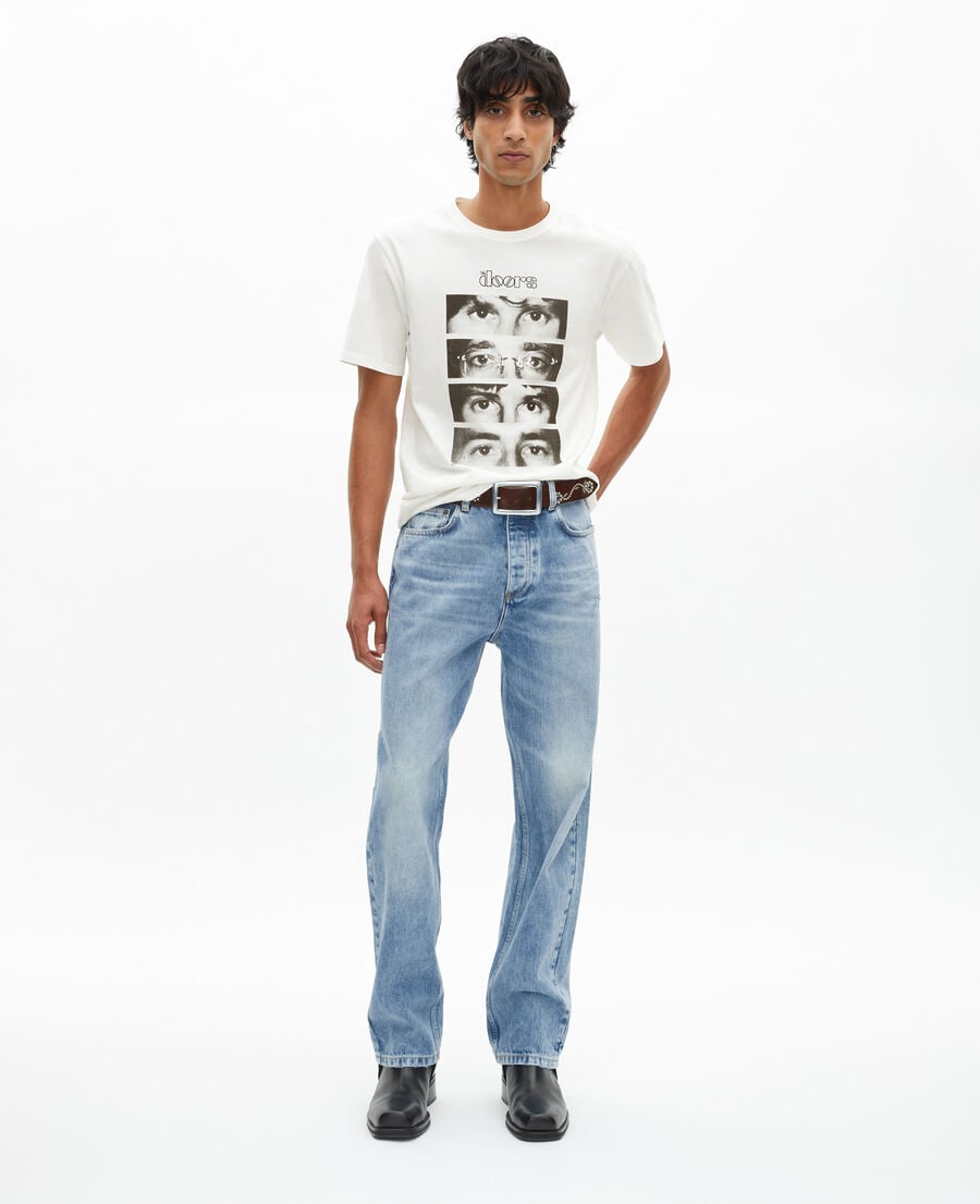The Kooples HERREN BABY BLUE gerade geschnittene jeans in hellblau
