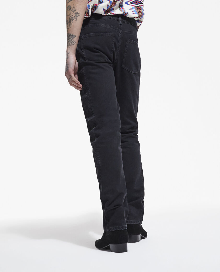 The Kooples HERREN BLACK WASHED schwarze jeans mit geradem bein