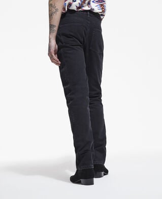 The Kooples HERREN BLACK WASHED schwarze jeans mit geradem bein