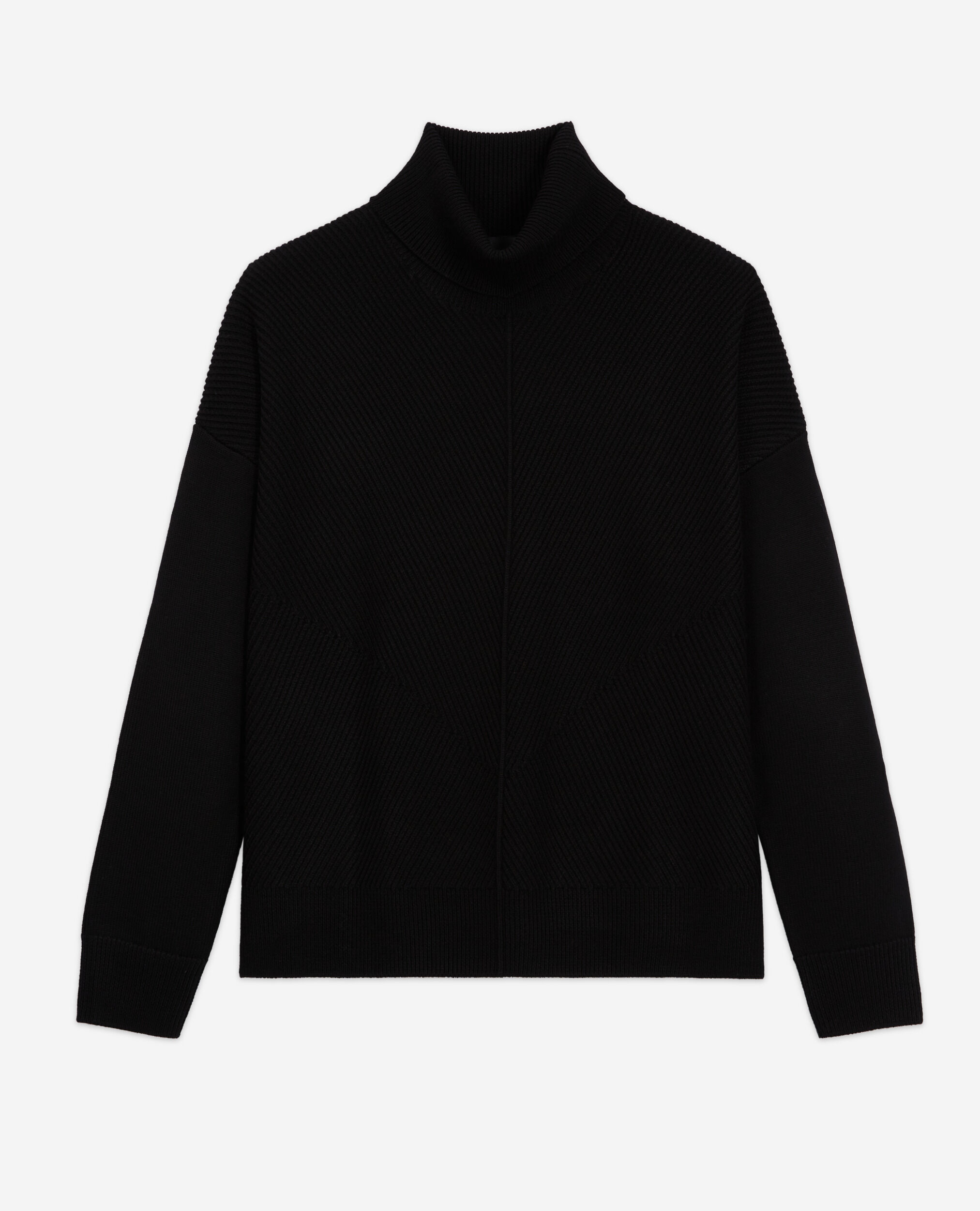 Black wool sweater, BLACK, hi-res image number null
