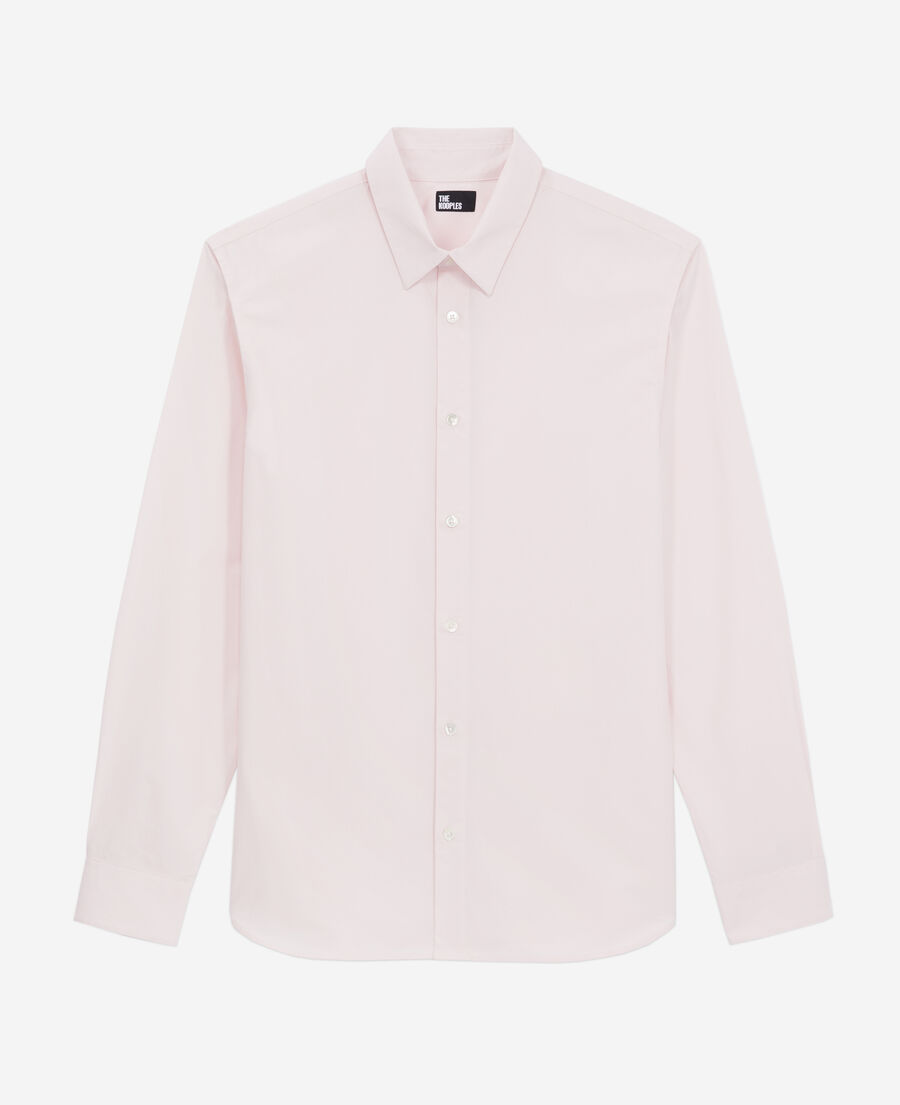 chemise rose en popeline