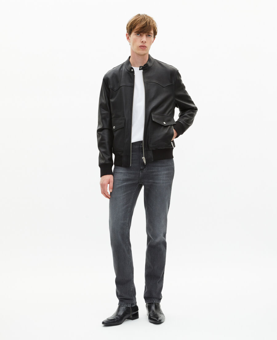 The Kooples HOMME BLACK blouson en cuir noir