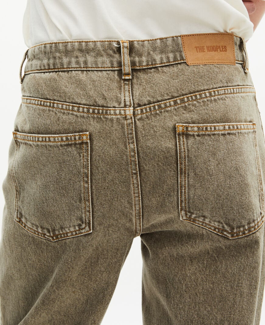 The Kooples MEN OLIVE straight-cut olive jeans