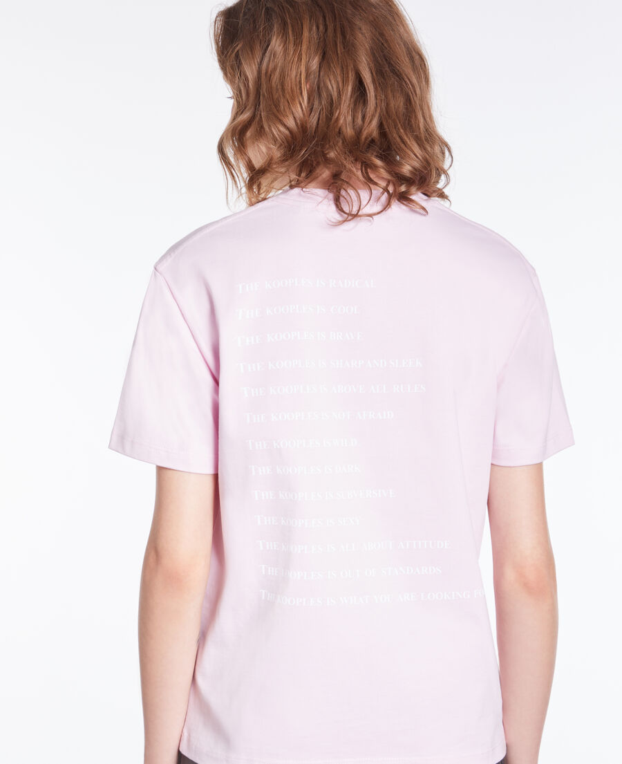 rosa t-shirt damen mit „what is“-schriftzug