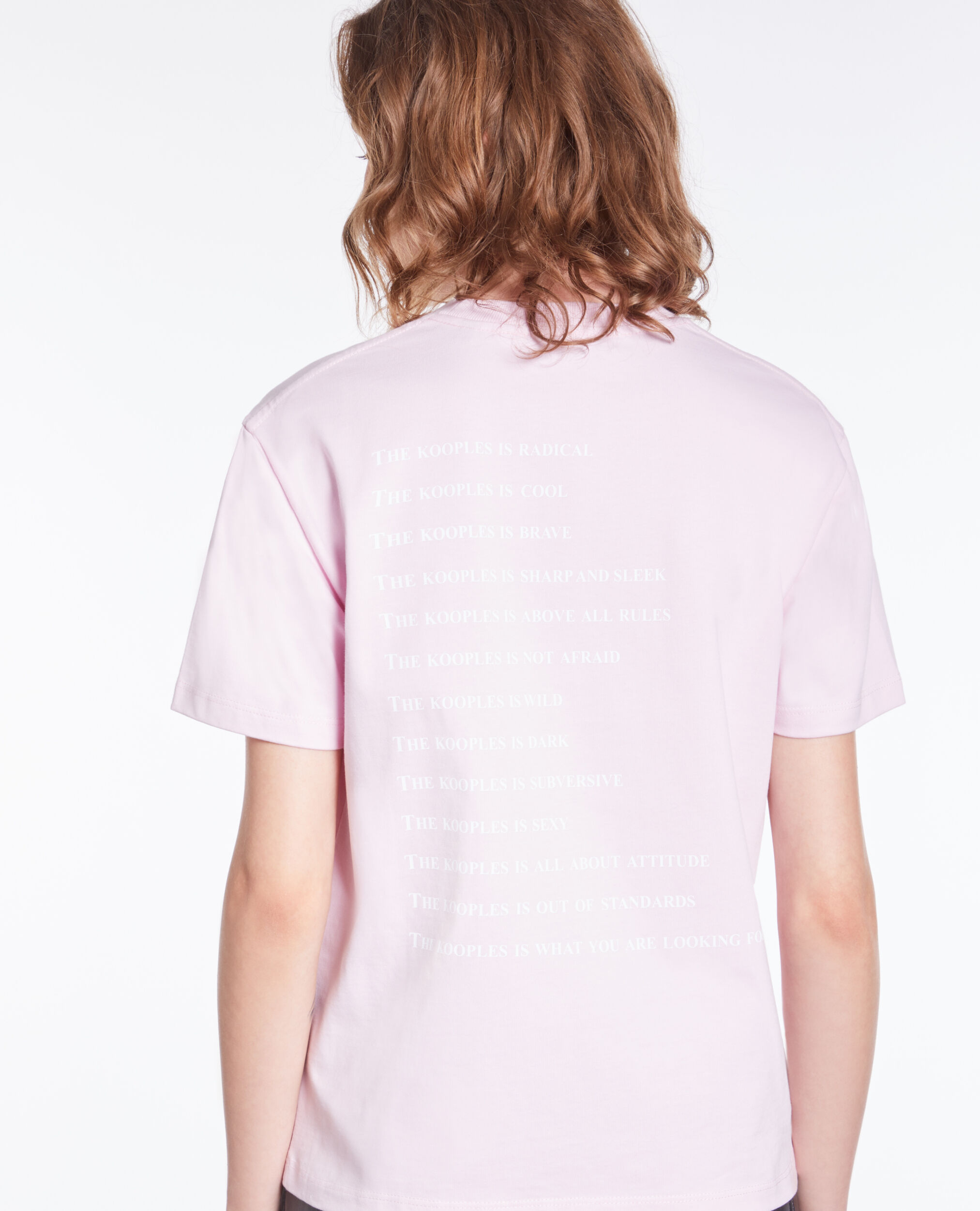 Rosa T-Shirt Damen mit „What is“-Schriftzug, PALE PINK, hi-res image number null