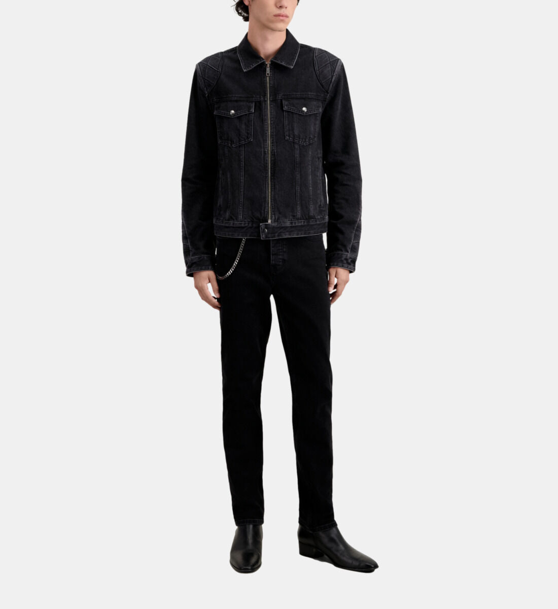 The kooples black denim jacket online