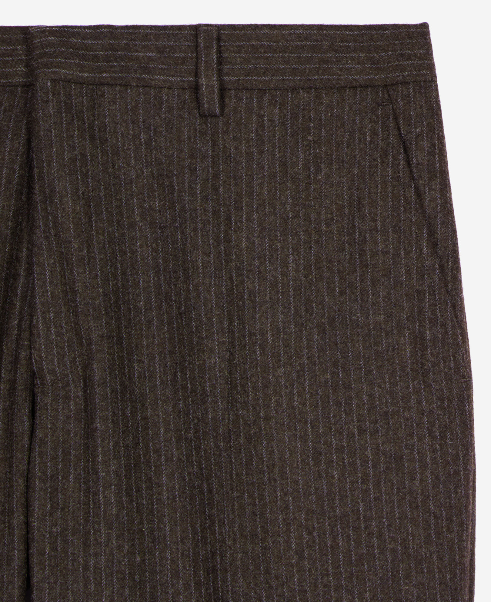 The Kooples MEN BROWN brown striped wide-leg trousers