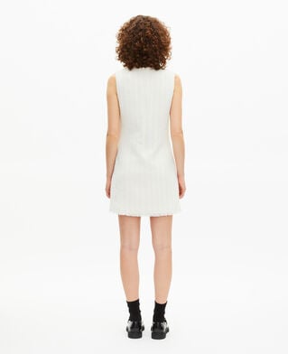 The Kooples F ECRU short dress in ecru tweed