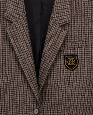 The Kooples F BEIGE-BROWN brown checkered blazer