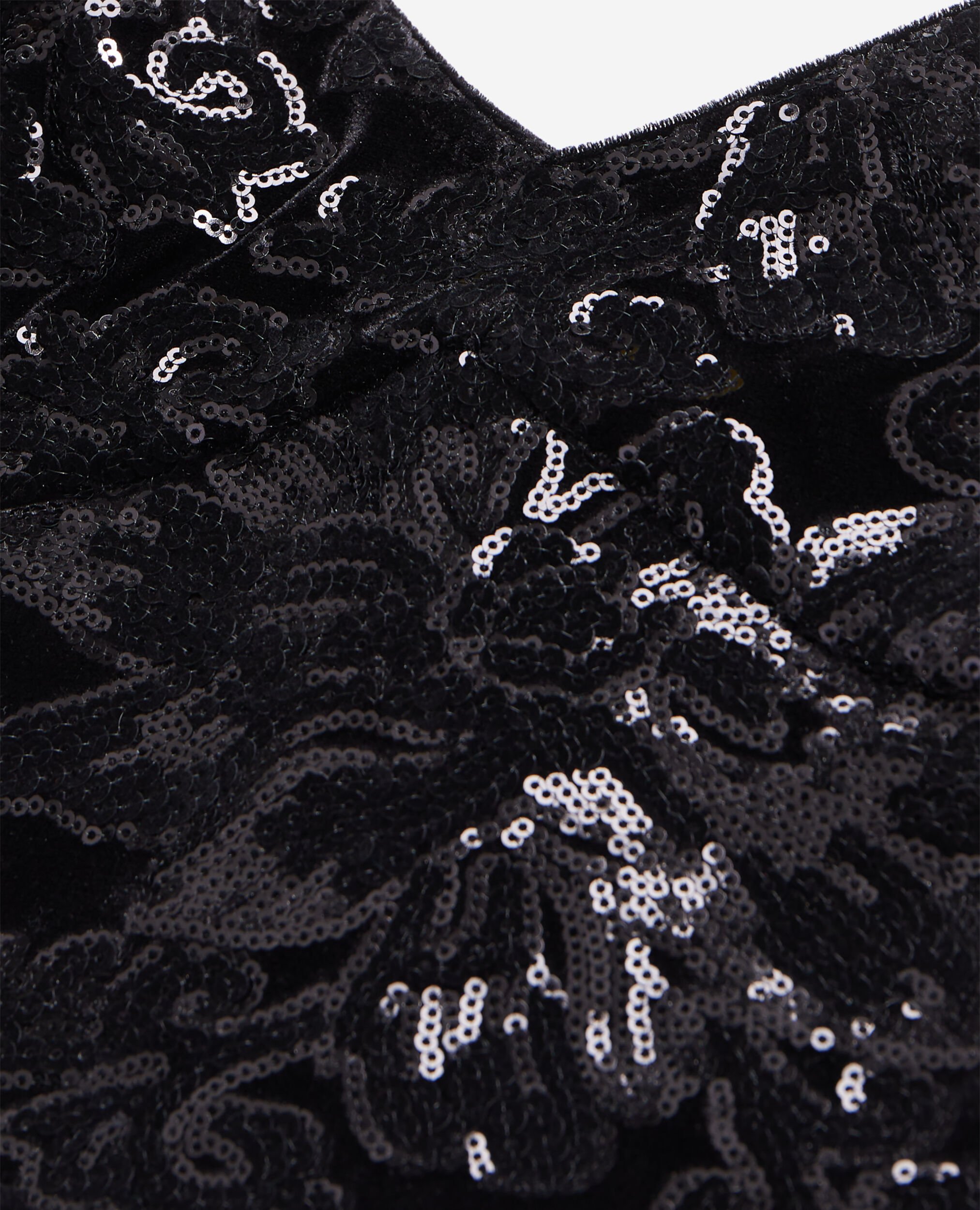 Top court en velours avec sequins noir, BLACK, hi-res image number null