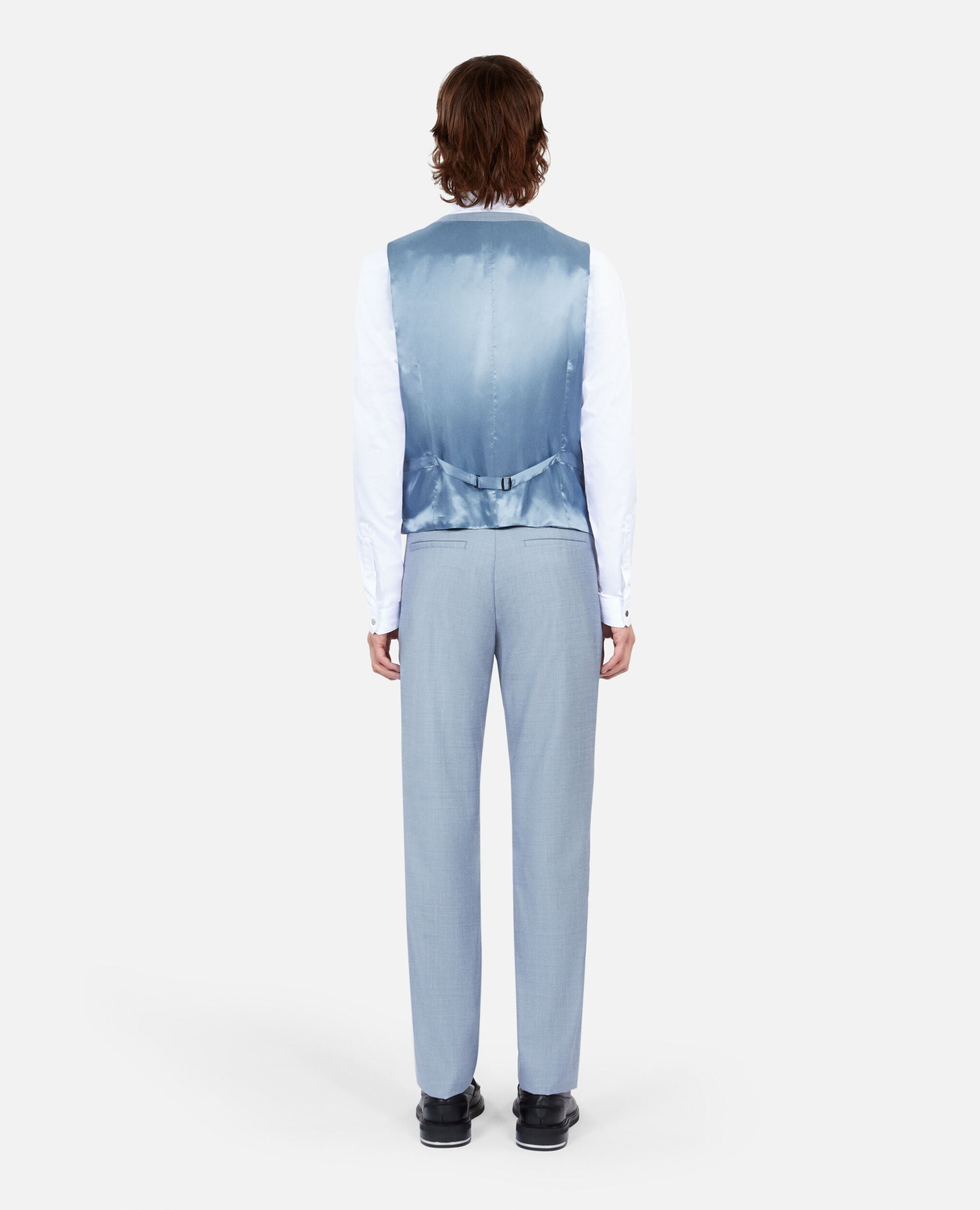 Light blue wool suit waistcoat, BLUE, hi-res image number null