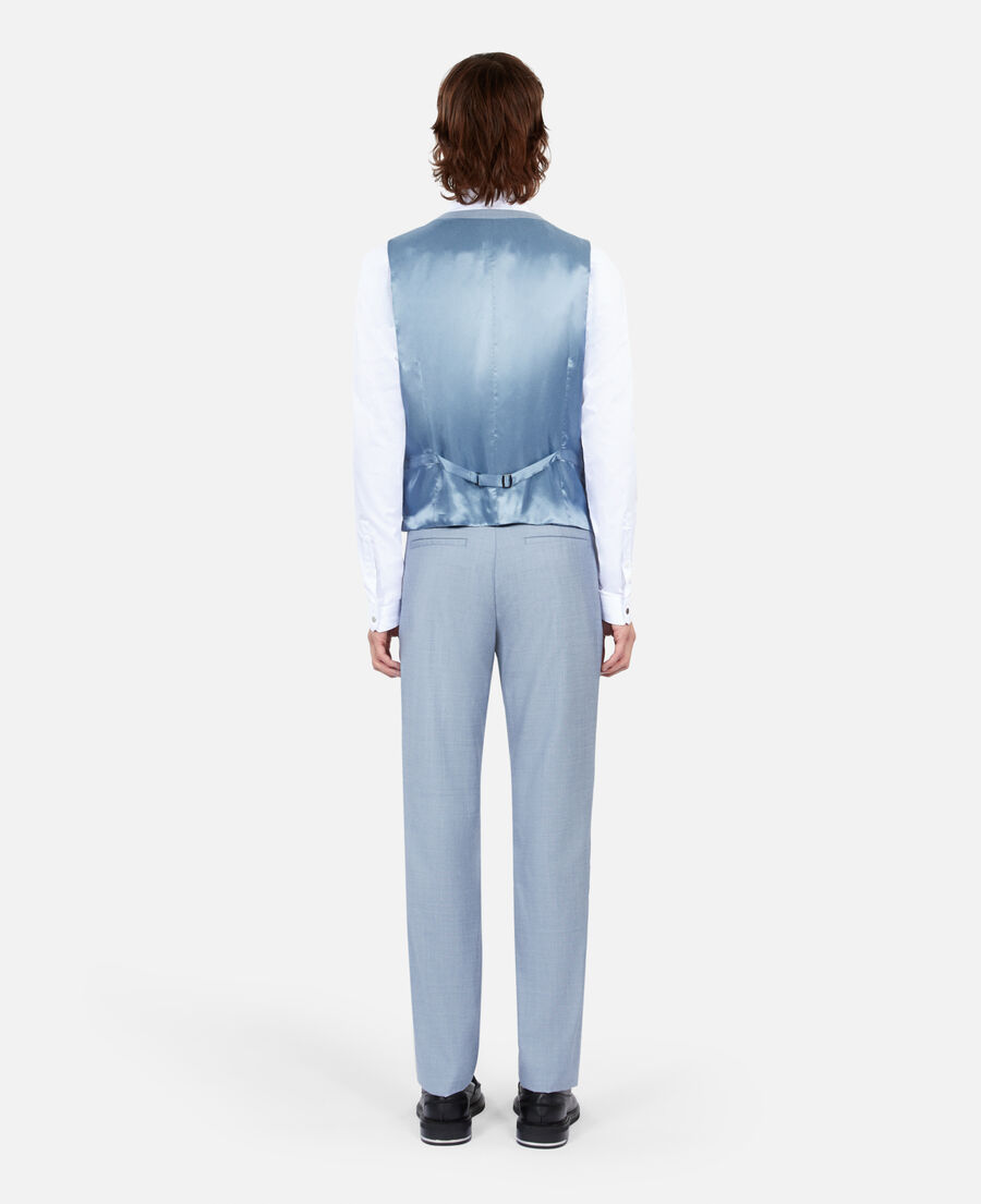 light blue wool suit waistcoat
