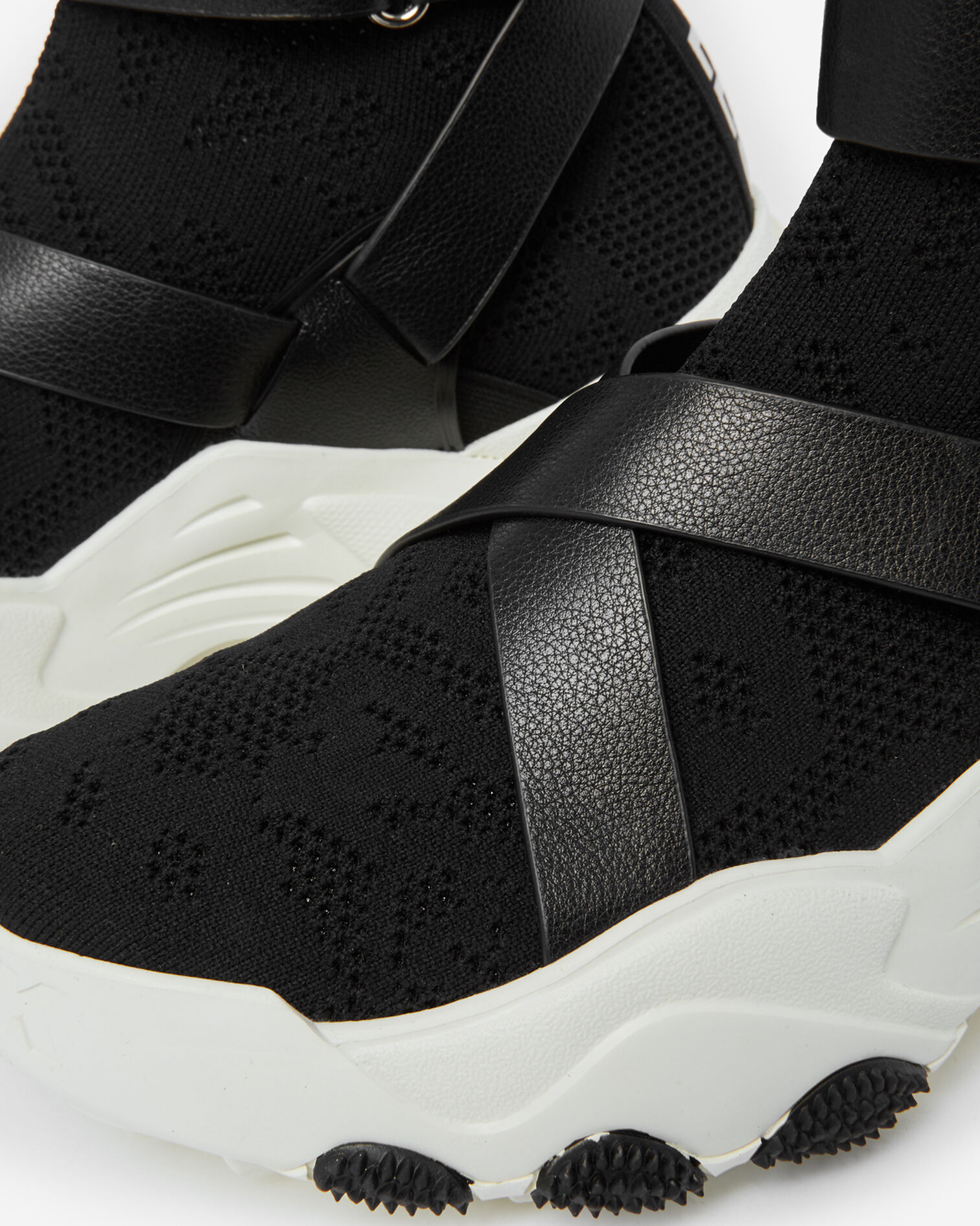 Slick chunky black high-top trainers, BLACK, hi-res image number null