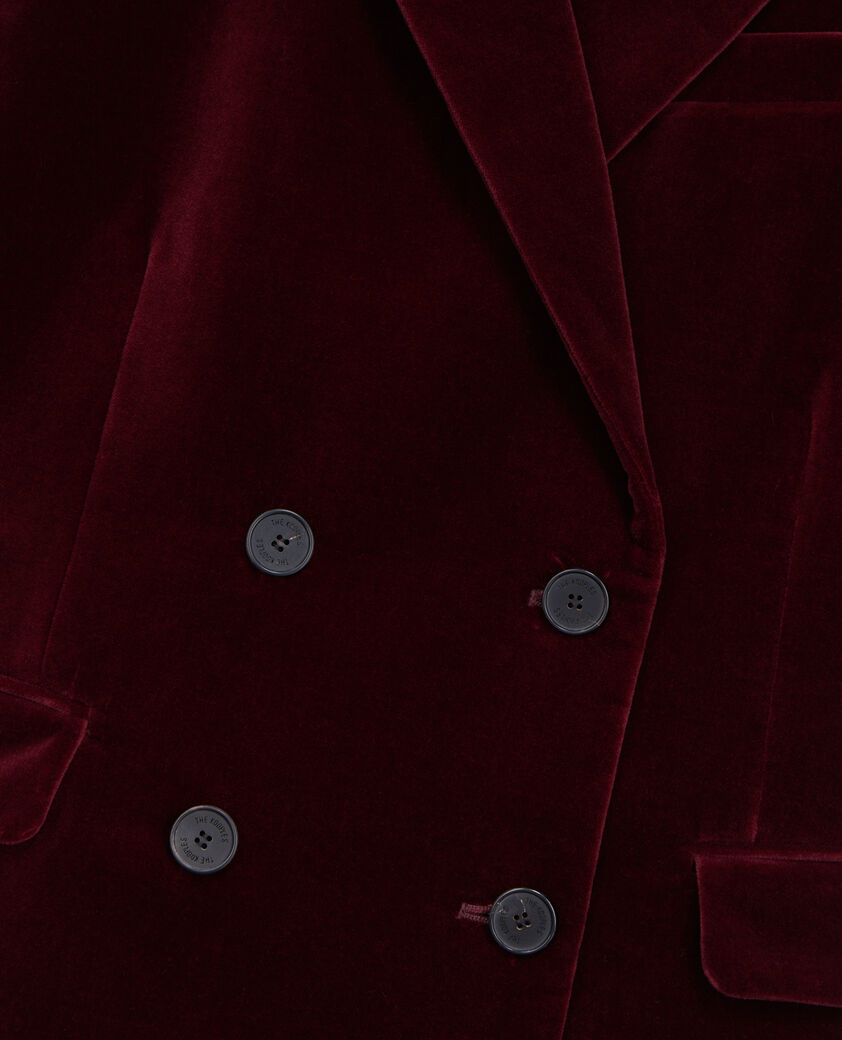 The Kooples WOMEN BURGUNDY short burgundy velvet suit jacket