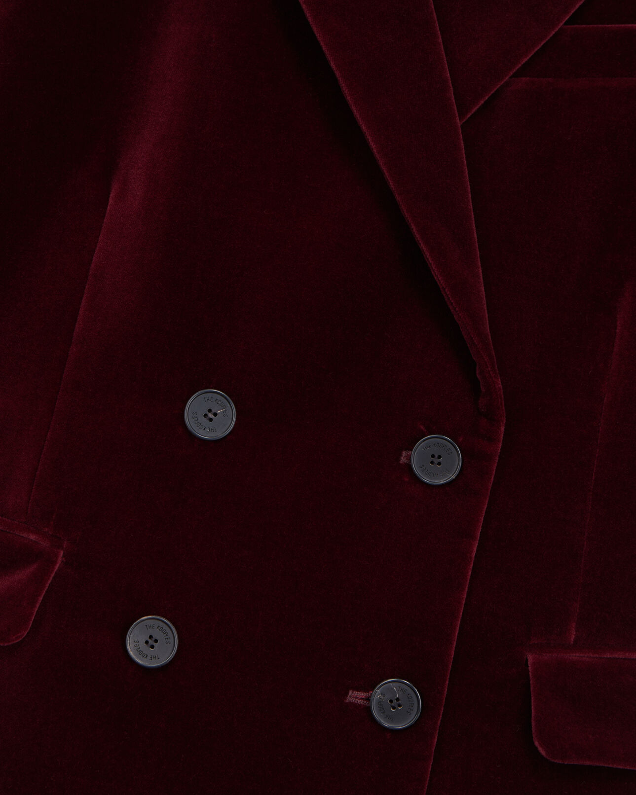 The Kooples FEMME BURGUNDY veste tailleur bordeaux courte en velours