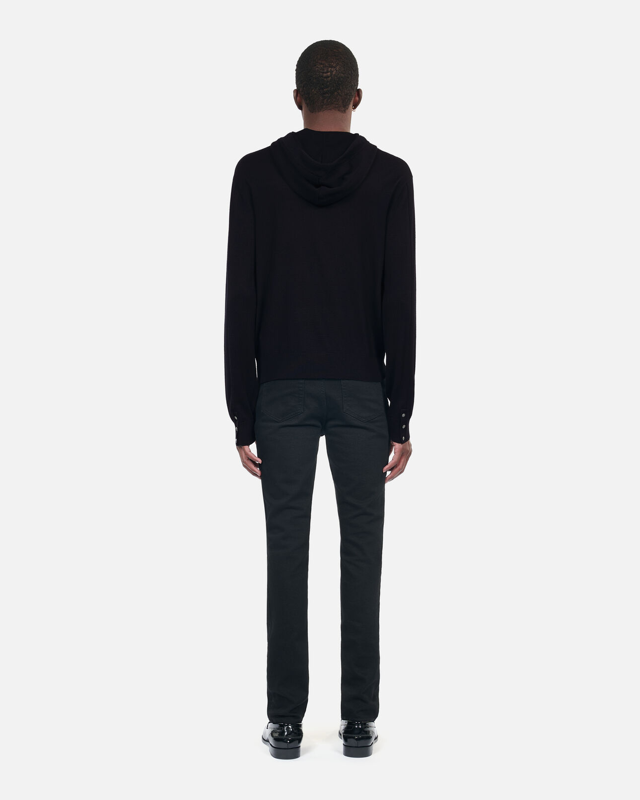 The Kooples MEN BLACK black wool hooded cardigan