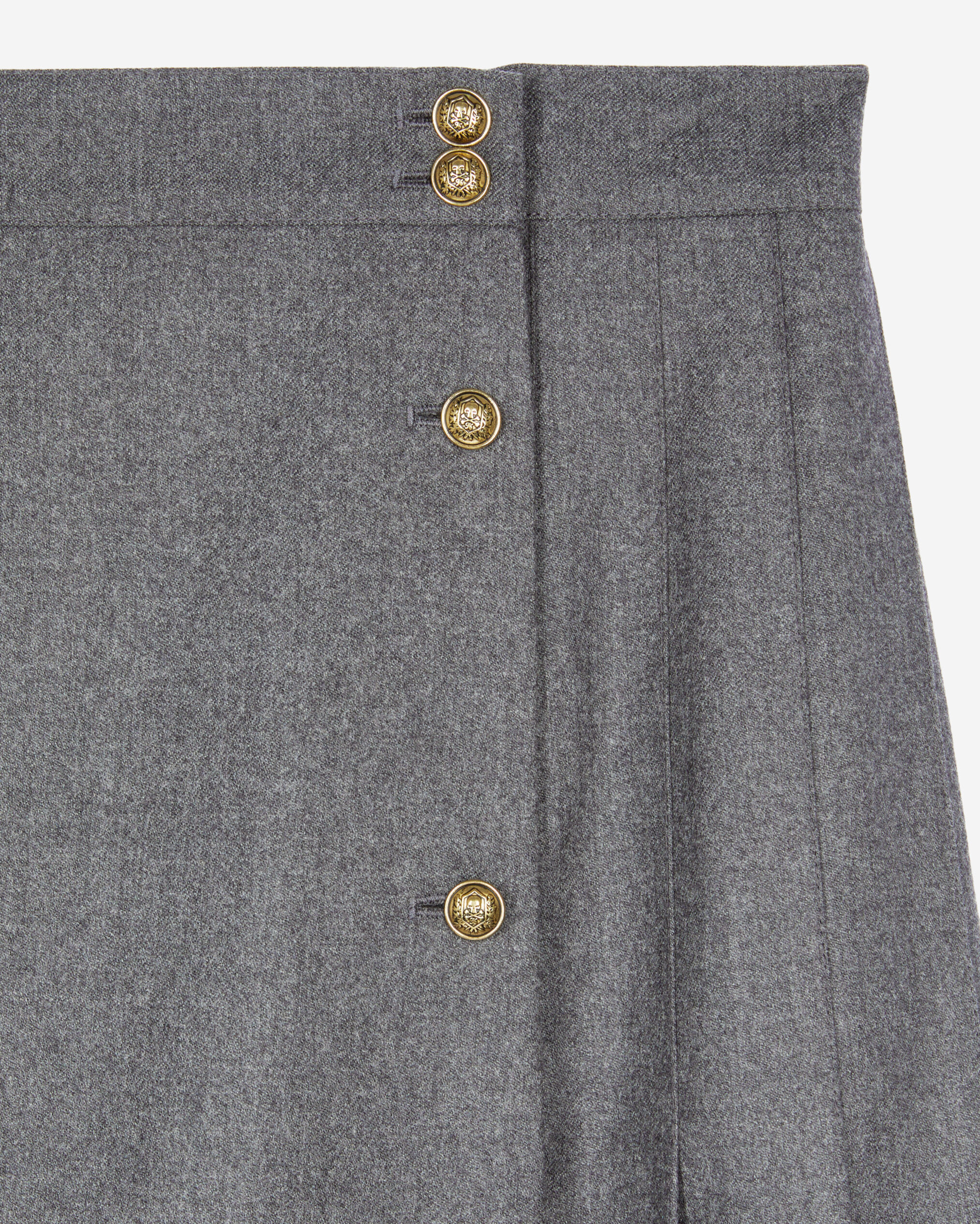 Grey pleated wool skirt cheap
